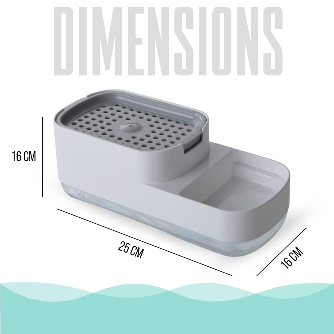 Plastic Dishwashing Soap Dispenser Countertop Soap Pump Dispenser Addy Sink Dishwashing Soap Dispenser For Kitchen Bathroom Liquid Dish Soap Dispenser with sponge Holder. liquid dispenser with sponge and scrubber