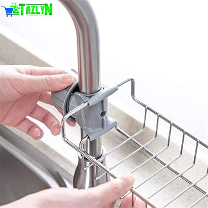 Stainless Steel Adjustable Sink Faucet Shelf Drain Rack | Sink Shelf Soap Sponge Drain Rack Steel | Sink Caddy Organizer