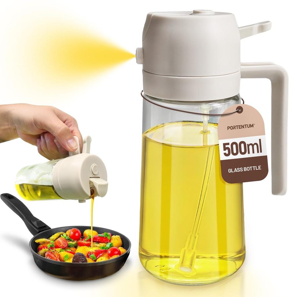A 2-in-1 Oil Dispenser & Oil Sprayer (500 ml) is a versatile kitchen tool that combines pouring and spraying in one bottle, making it ideal for cooking, baking, grilling, and salads.