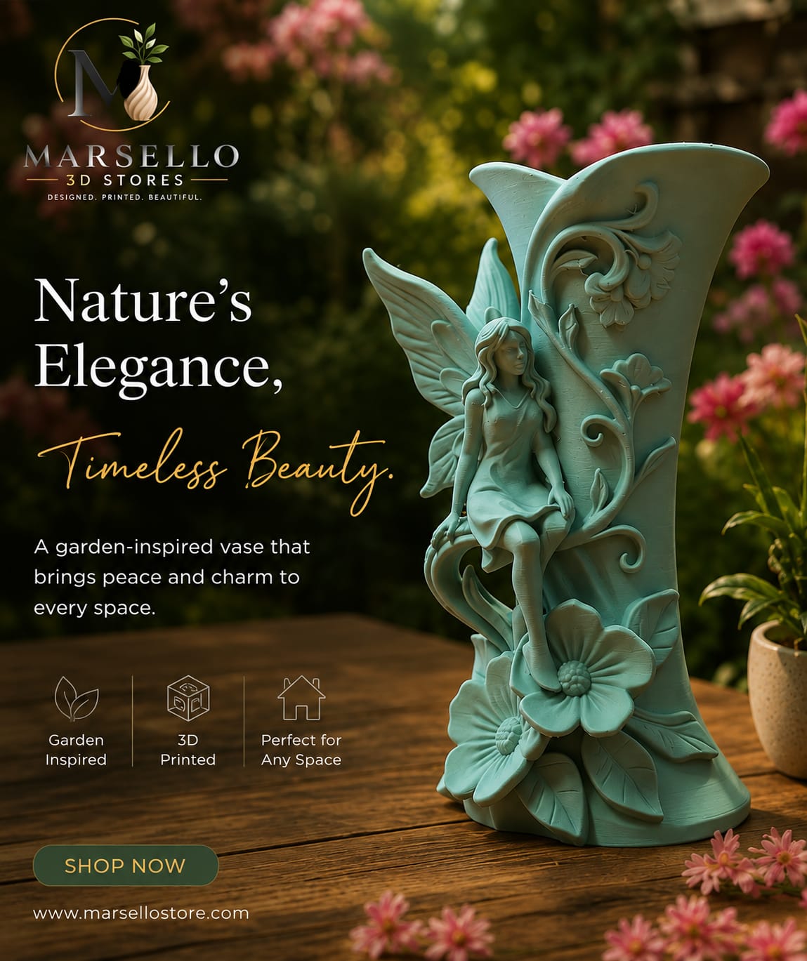 🧚 Fairy Garden Sculpture Vase for Home Decor & Office