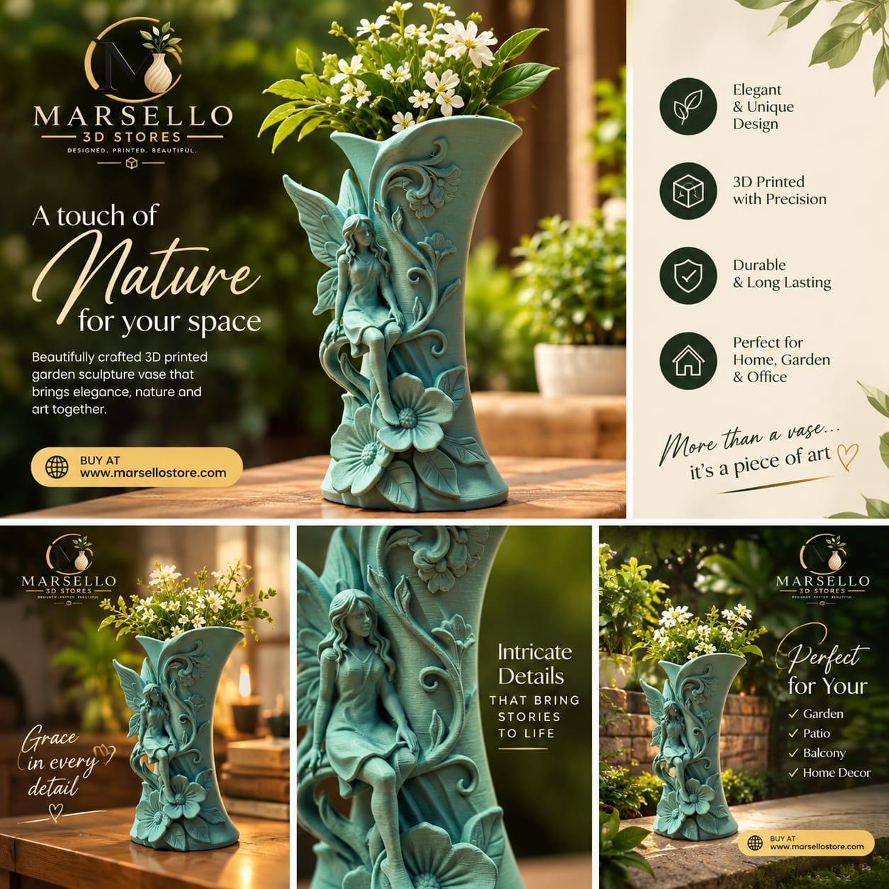 🧚 Fairy Garden Sculpture Vase for Home Decor & Office
