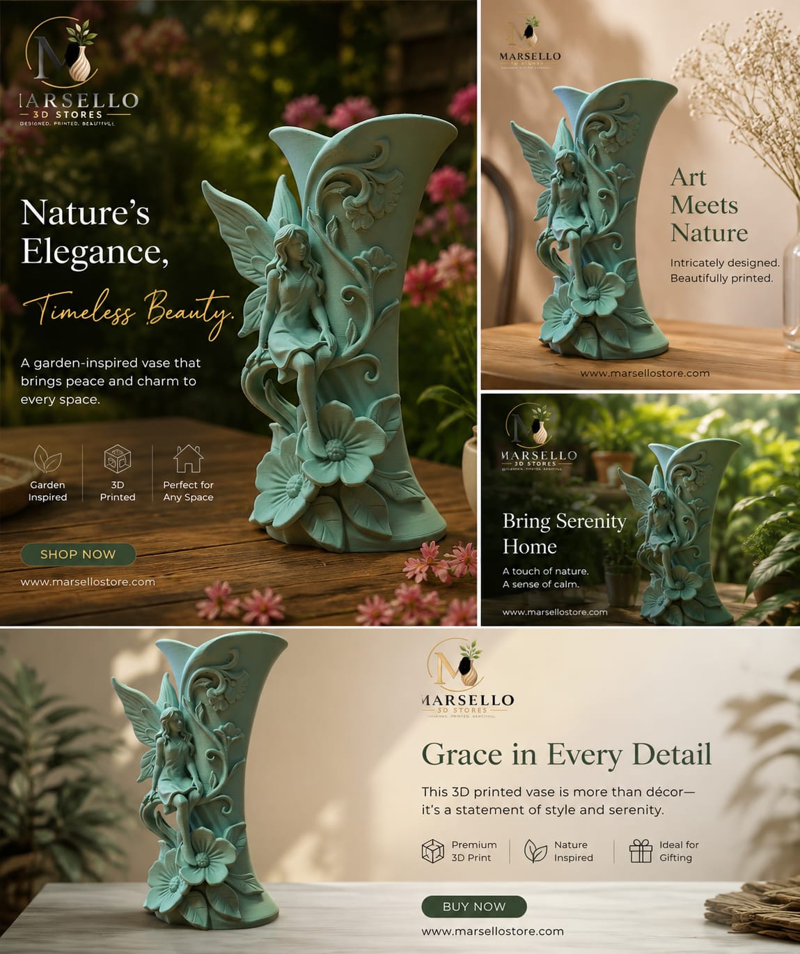 🧚 Fairy Garden Sculpture Vase for Home Decor & Office