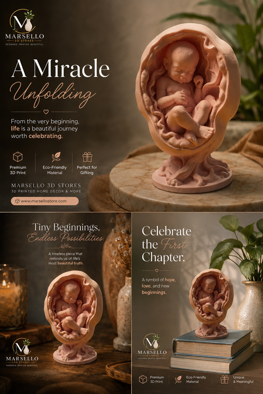 🌱 Miracle Unfolding – 3D Printed Decorative Sculpture