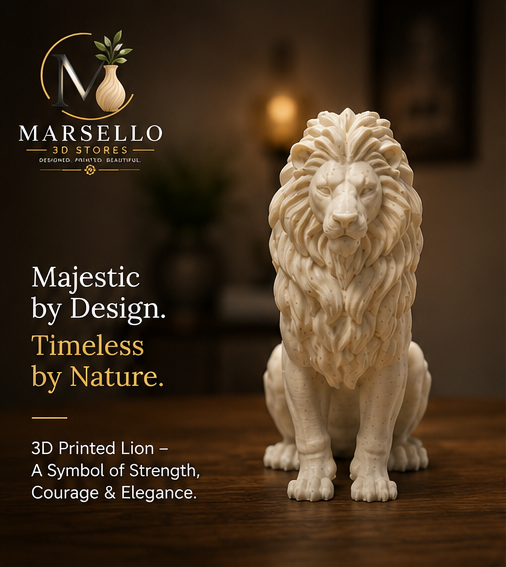 🦁 Majestic Lion 3D Printed Figure – Home & Office Decor