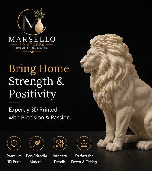 🦁 Majestic Lion 3D Printed Figure – Home & Office Decor